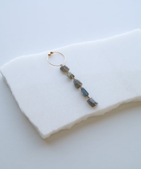 HQ FINE FIVE EARRING Labradorite / Pink Topaz