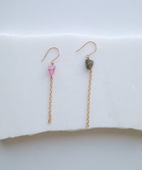 HQ FINE CHAIN PIERCE Labradorite / Pink Topaz
