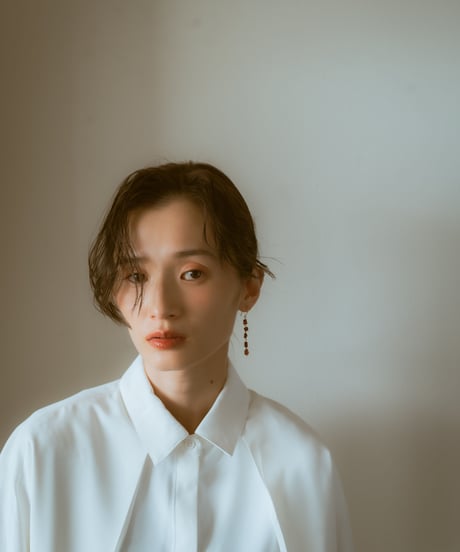 GARNET LONG EARRING