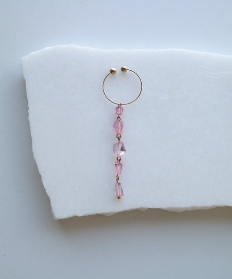 HQ FINE FIVE EARRING Labradorite / Pink Topaz