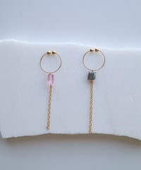 Labradorite / Pink Topaz CHAIN EARRING