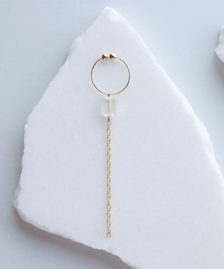 HQ CHAIN EARRING MOONSTONE