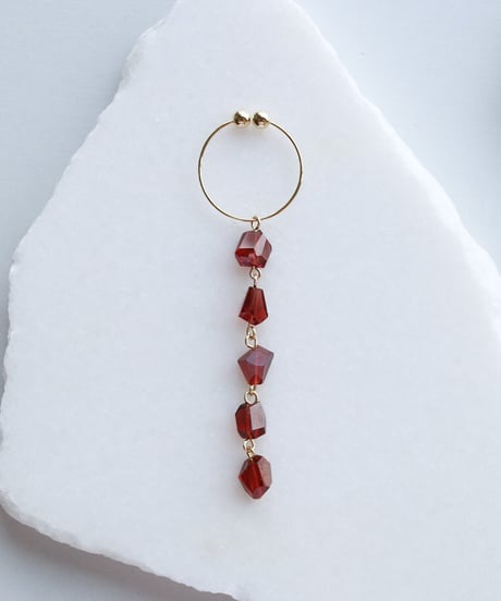GARNET LONG EARRING