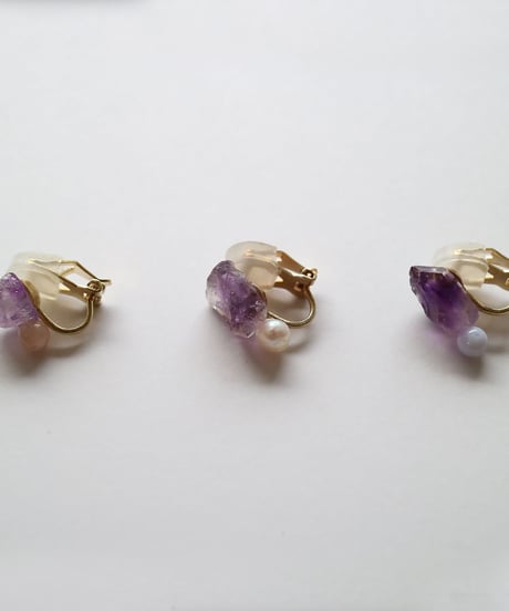 TOW EARRING AMETHYST