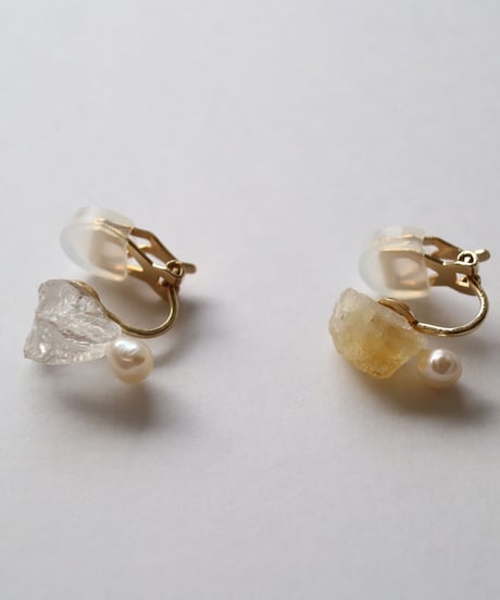 TOW EARRING CITRINE CRYSTAL
