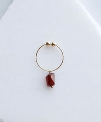 GARNET ONE EARRING