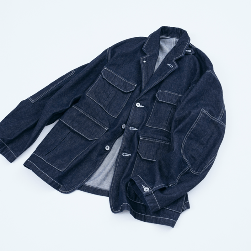 鬼フェード/ユーロワークジャケット/ Zip-up work jkt Short Zip Up Work jacket(Black) - H-L