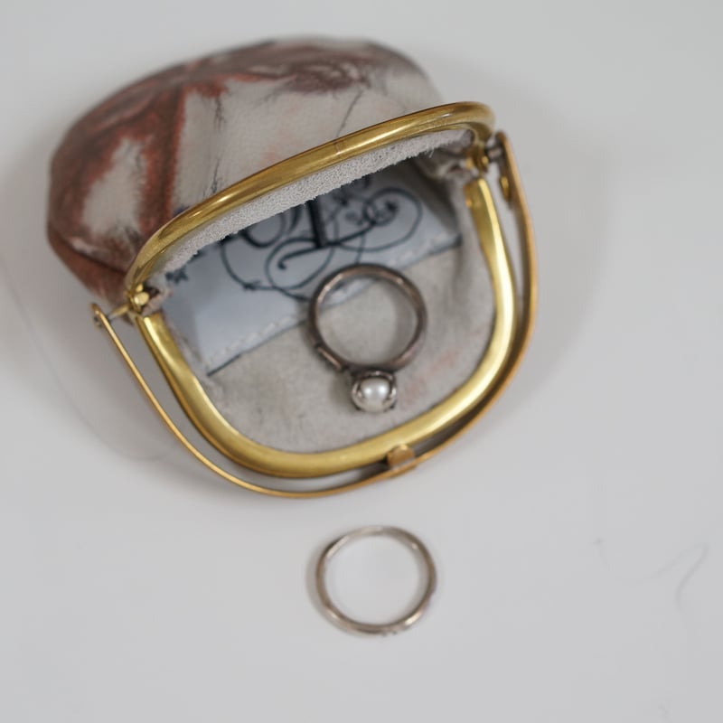 ワンタッチOPEN真鍮がまぐちコインケース#手塗りLEATHER-brown