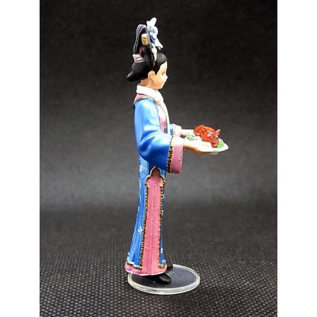 満漢全席 中国宮廷料理フィギュアコレクション　11.服務小姐【青・給士の女性】