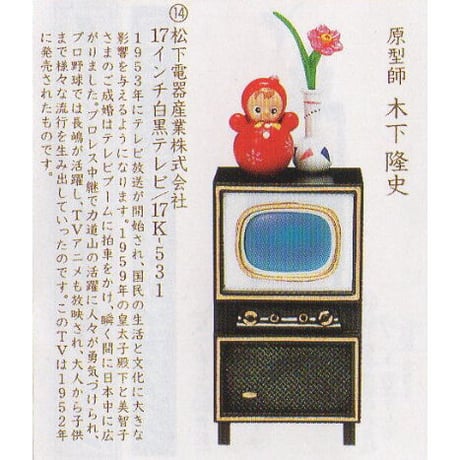 タイムスリップグリコ第1弾　14.17インチ白黒テレビ 17K-531（1952年）