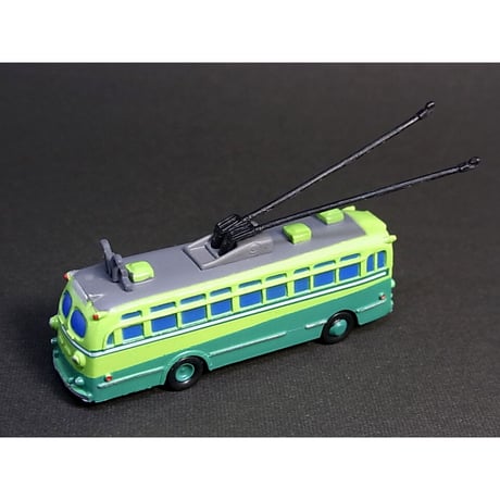 タイムスリップグリコ第2弾　10.東京都営トロリーバス 200型（1954年）レア色違い 緑ver