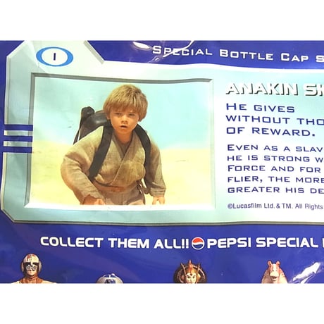 スターウォーズ・エピソードⅠ「ANAKIN SKYWALKER」 スペシャルボトルキャップ