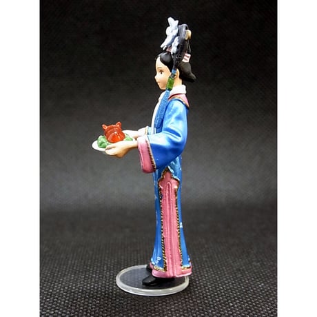満漢全席 中国宮廷料理フィギュアコレクション　11.服務小姐【青・給士の女性】