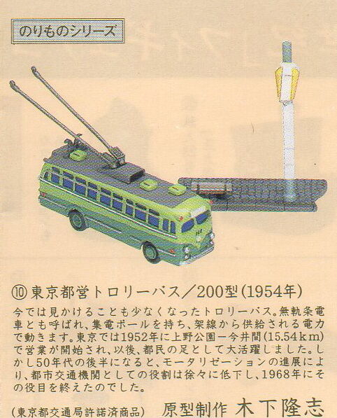 タイムスリップグリコ第2弾 10.東京都営トロリーバス 200型（1954年