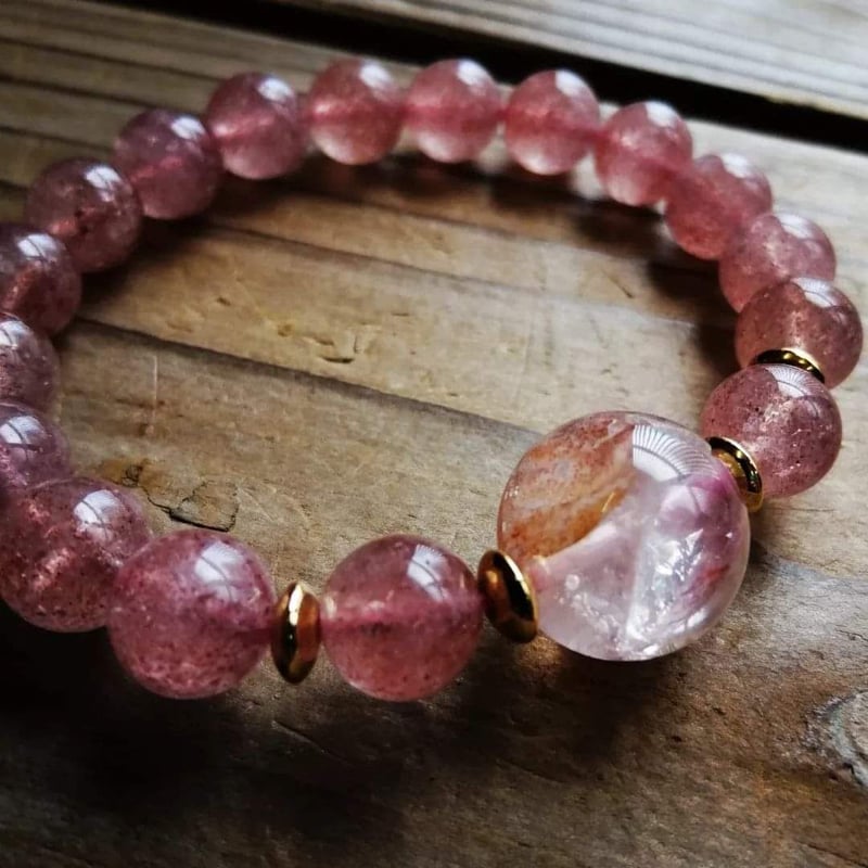 ピンクのカーニバル◇マニカラン水晶＆アフリカ産ストロベリークォーツ