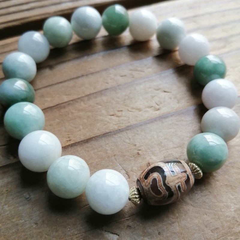 ミャンマー産翡翠＆宝瓶天珠のブレスレット | siesta jewelry