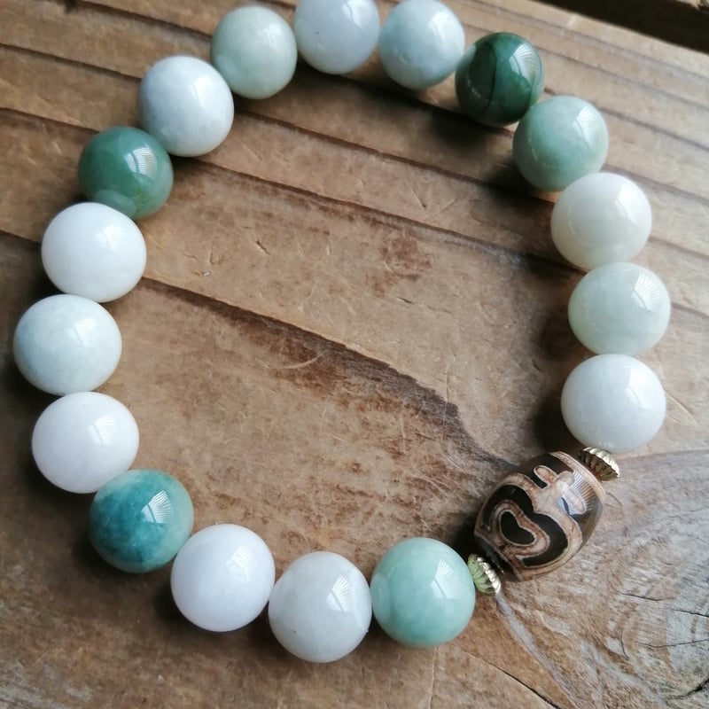 ミャンマー産翡翠＆宝瓶天珠のブレスレット | siesta jewelry