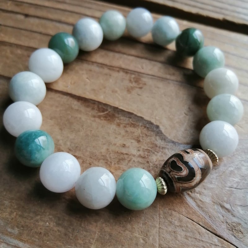 ミャンマー産翡翠＆宝瓶天珠のブレスレット | siesta jewelry