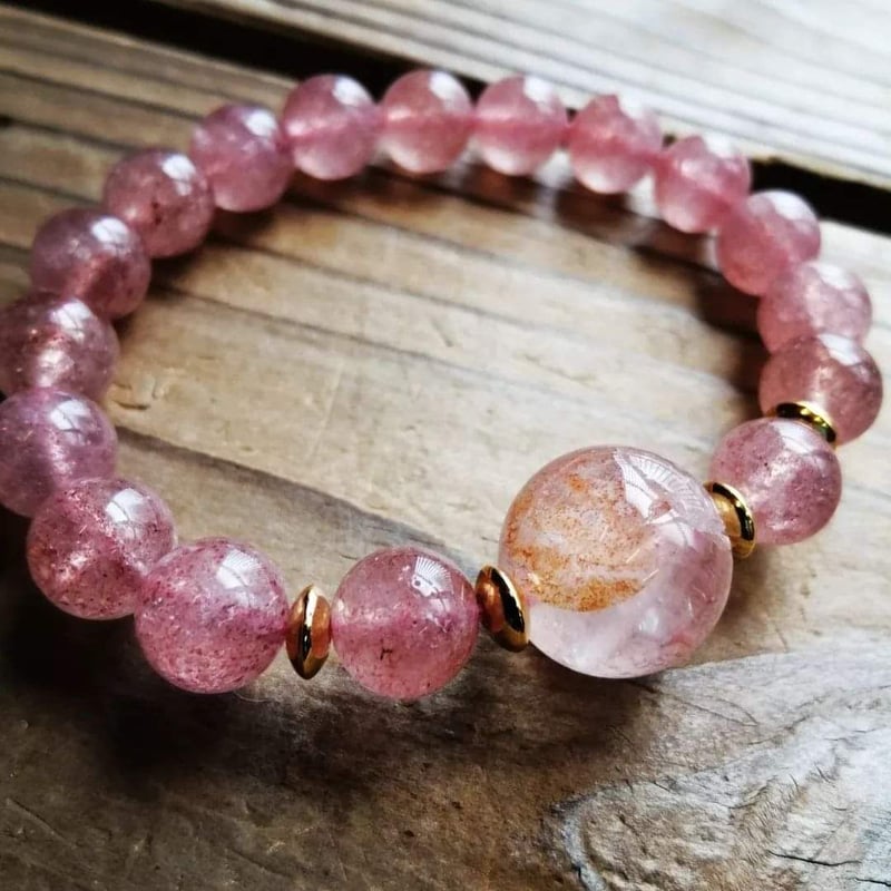 ピンクのカーニバル◇マニカラン水晶＆アフリカ産ストロベリークォーツ