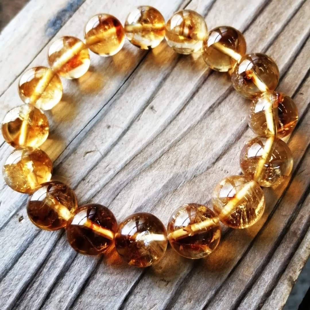シトリンファントムとイエロージェイドのブレスレット 大粒◇シトリンファントムのブレスレット | siesta jewelry