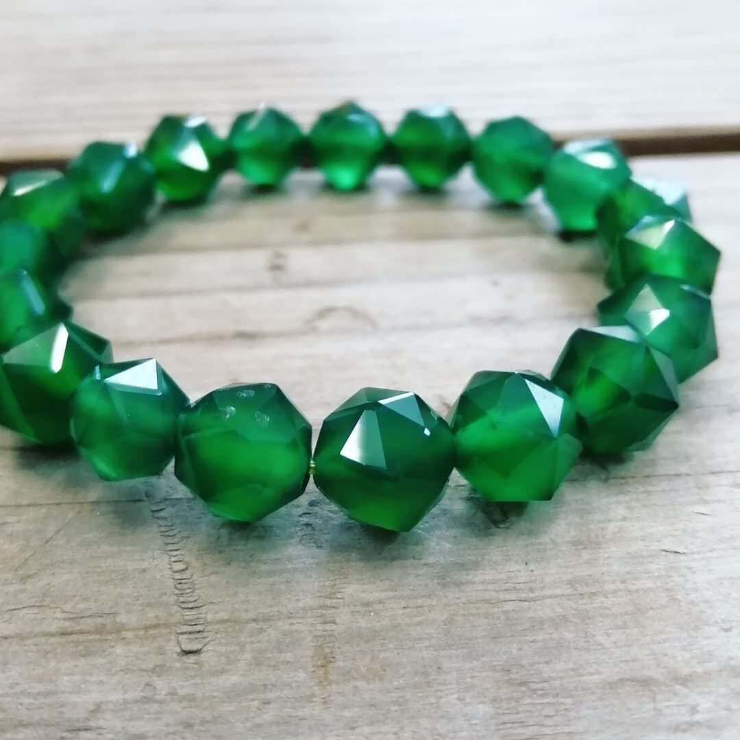 14kgfグリーンオニキス✖️MOP✖️水晶カービングブレスレット 14kgfグリーンオニキス✖️MOP✖️水晶カービングブレスレット