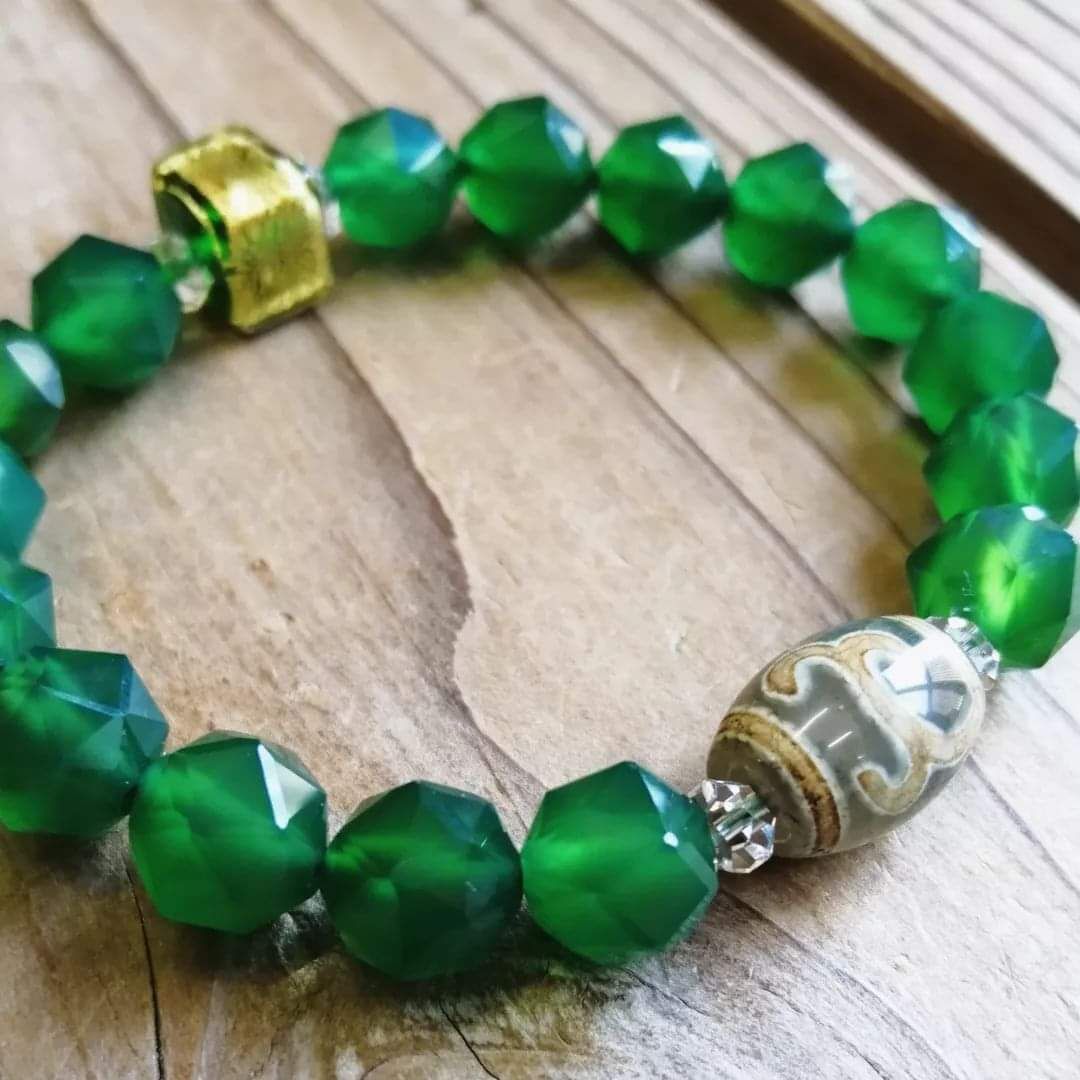 ありあ瑪瑙　緑の如意天珠　11-114 ありあ瑪瑙 緑の如意天珠 11-114 ありあ様専用瑪瑙 緑の如意天珠 11-114