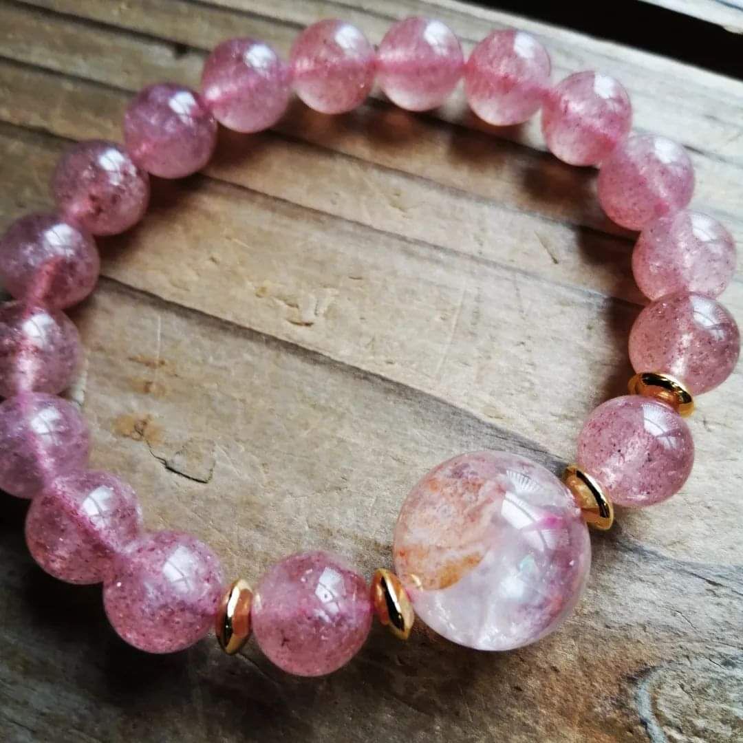 ピンクのカーニバル◇マニカラン水晶＆アフリカ産ストロベリークォーツ