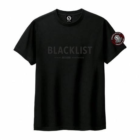 BLACKLIST綿Tシャツ（ブラック）5.6oz