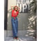 FRINGE DENIM WIDE PT