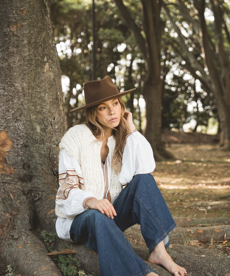 FLEN handmade knit vest アイボリー FLEN handmade knit vest アイボリー