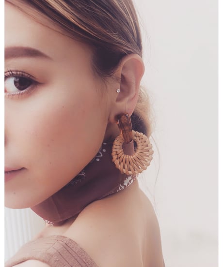 CIRCLE RATTAN EARRINGS
