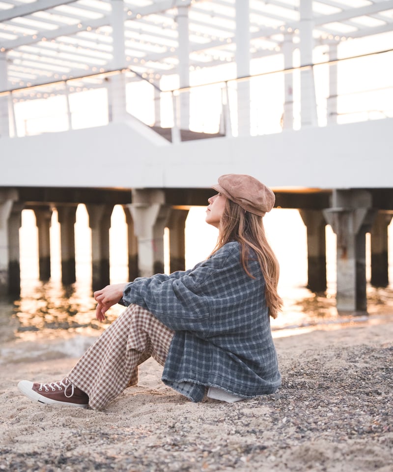 MELLOW CHECK KNIT PANTS | Sun Vivian