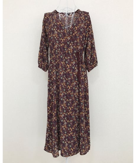 VINTAGE FLOWER GOWN(BORDEAUX)