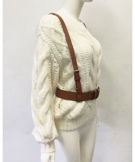 CABLE KNIT TOP(ベルト付き)