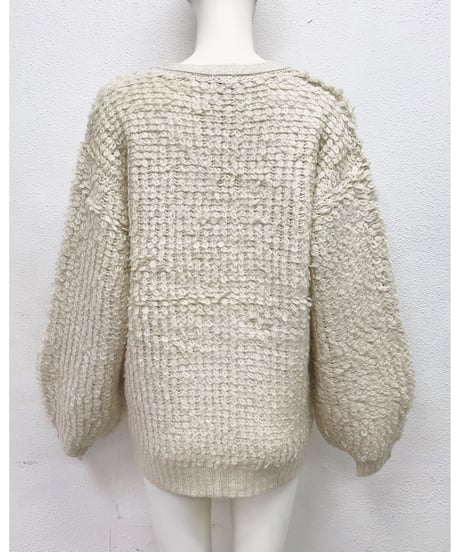 LOOP KNIT CARDIGAN (IVORY)