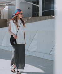 RIB KNIT PENCIL SKIRT - CHARCOAL