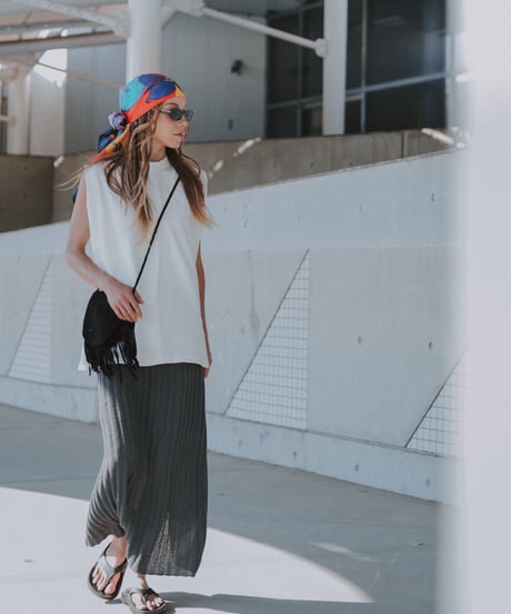 RIB KNIT PENCIL SKIRT - CHARCOAL
