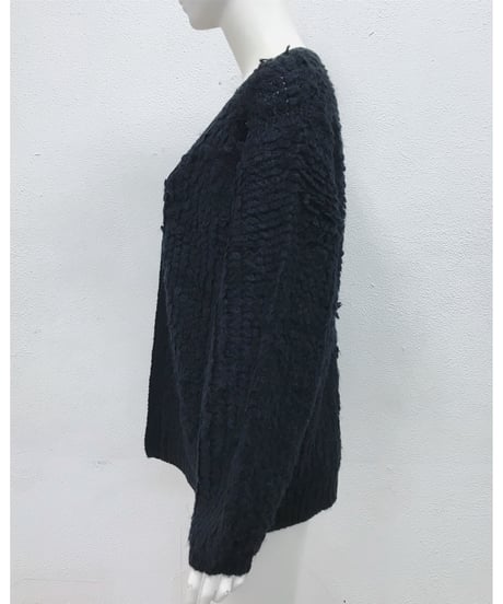 LOOP KNIT CARDIGAN (BLACK)