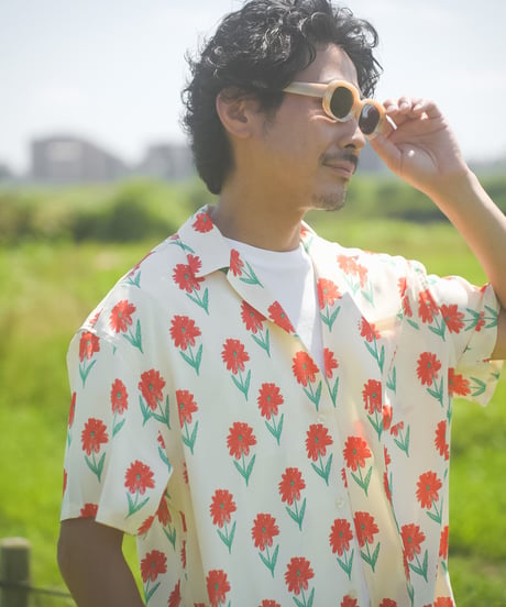 FLOWER OPEN COLLAR SHIRTS