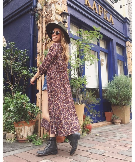 VINTAGE FLOWER GOWN(BORDEAUX)