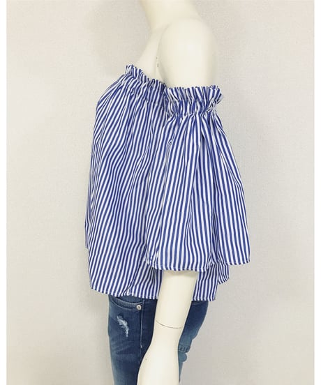 STRIPE OFF SHOULDER TOPS