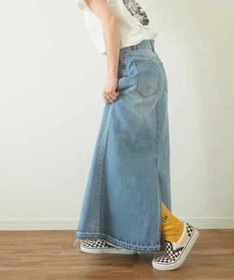 DENIM/TWILL LONG SKIRT