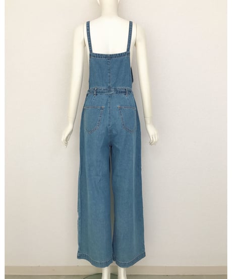 DENIM RIBBON SALOPETTE