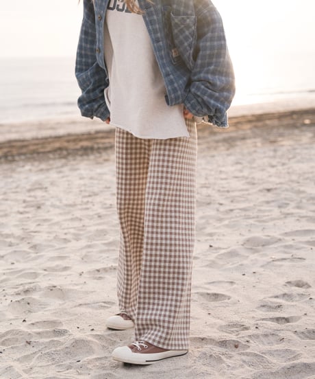 MELLOW CHECK KNIT PANTS