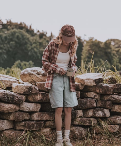 LOOSE FLANNEL CHECK SHIRT - RED