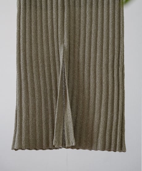 RIB KNIT PENCIL SKIRT - CHARCOAL