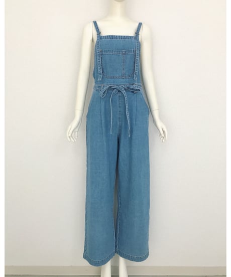 DENIM RIBBON SALOPETTE