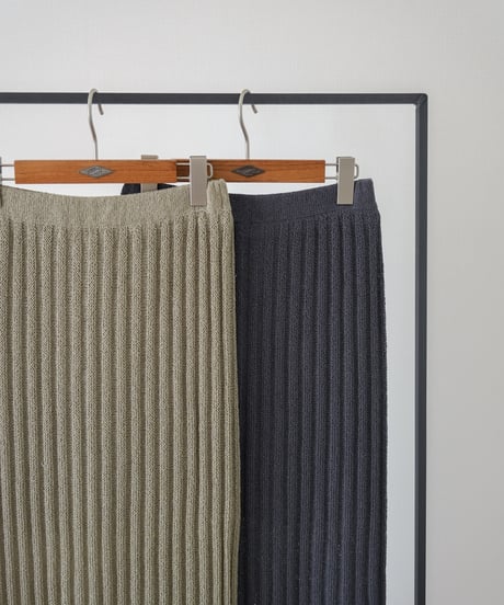 RIB KNIT PENCIL SKIRT - CHARCOAL