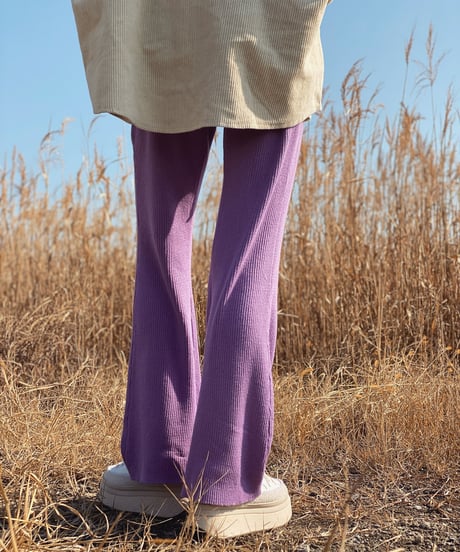 RIB KNIT FLARE PT