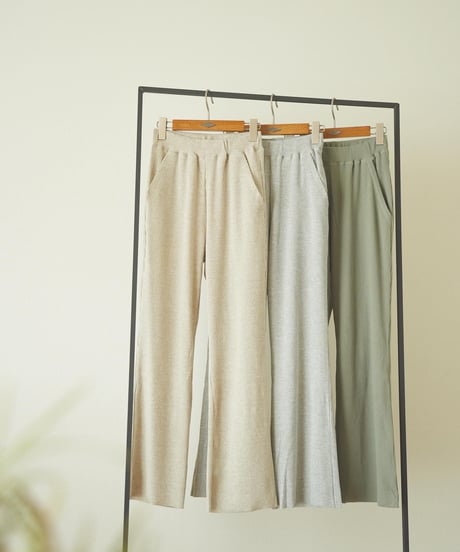 SEMI FLARE RIB PANTS